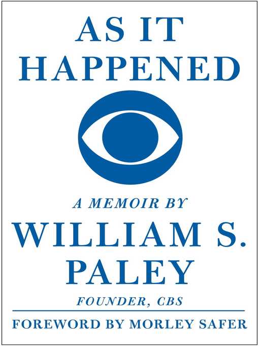 Title details for As It Happened by William S.  Paley - Wait list